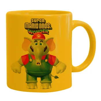 Super mario wonder, Κούπα, κεραμική κίτρινη, 330ml