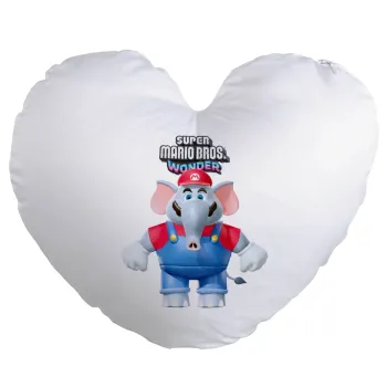 Super mario wonder, Μαξιλάρι καναπέ καρδιά 40x40cm περιέχεται το  γέμισμα