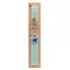 Easter Set, wooden keychain & aromatic flat Easter candle (30cm) (TURQUOISE)