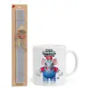 Easter Set, Ceramic Cup (330ml) & Easter aromatic flat candle (30cm) (GRAY)