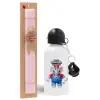 Easter Set, metallic aluminum bottle (500ml) & aromatic flat Easter candle (30cm) (PINK)