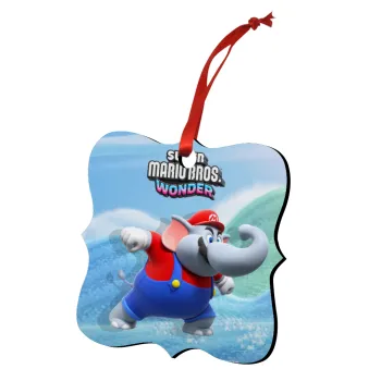 Super mario wonder, Στολίδι Χριστουγεννιάτικο στολίδι polygon ξύλινο 7.5cm