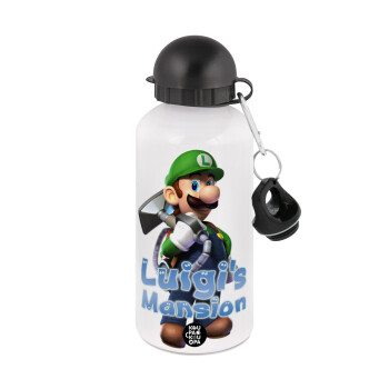Luigi's Mansion, Metal water bottle, White, aluminum 500ml