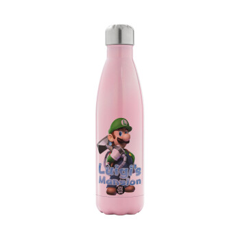 Luigi's Mansion, Metal mug thermos Pink Iridiscent (Stainless steel), double wall, 500ml
