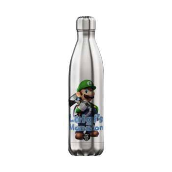 Luigi's Mansion, Μεταλλικό παγούρι θερμός Inox (Stainless steel), διπλού τοιχώματος, 750ml