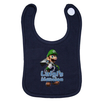 Luigi's Mansion, Σαλιάρα με Σκρατς 100% Organic Cotton Μπλε (0-18 months)