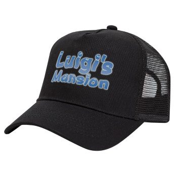 Luigi's Mansion, Καπέλο Trucker με Δίχτυ, Μαύρο, (ΒΑΜΒΑΚΕΡΟ, ΠΑΙΔΙΚΟ, UNISEX, ONE SIZE)