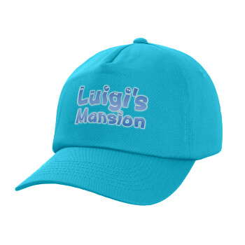 Luigi's Mansion, Children's Baseball Cap, 100% Cotton Twill, Blue (COTTON, CHILDREN, UNISEX, ONE SIZE)