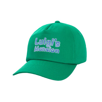 Luigi's Mansion, Καπέλο παιδικό Baseball, 100% Βαμβακερό,  Πράσινο