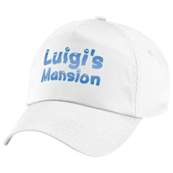 Luigi's Mansion, Καπέλο παιδικό Baseball, 100% Βαμβακερό Twill, Λευκό (ΒΑΜΒΑΚΕΡΟ, ΠΑΙΔΙΚΟ, UNISEX, ONE SIZE)