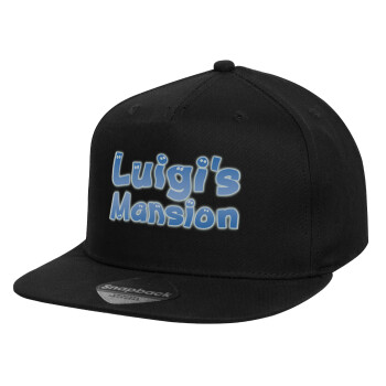 Luigi's Mansion, Καπέλο παιδικό Snapback, 100% Βαμβακερό, Μαύρο