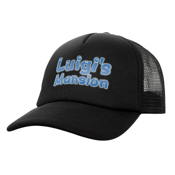 Luigi's Mansion, Καπέλο Ενηλίκων Soft Trucker με Δίχτυ Μαύρο (POLYESTER, ΕΝΗΛΙΚΩΝ, UNISEX, ONE SIZE)