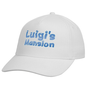 Luigi's Mansion, Καπέλο Ενηλίκων Baseball, Drill, Λευκό (100% ΒΑΜΒΑΚΕΡΟ, ΕΝΗΛΙΚΩΝ, UNISEX, ONE SIZE)