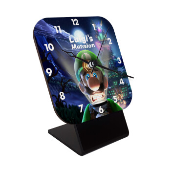 Luigi's Mansion, Quartz Wooden table clock with hands (10cm)