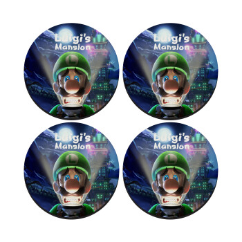 Luigi's Mansion, SET of 4 round wooden coasters (9cm)