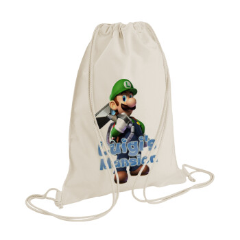Luigi's Mansion, Τσάντα πλάτης πουγκί GYMBAG natural (28x40cm)