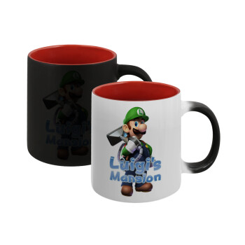 Luigi's Mansion, Κούπα Μαγική εσωτερικό κόκκινο, κεραμική, 330ml που αλλάζει χρώμα με το ζεστό ρόφημα