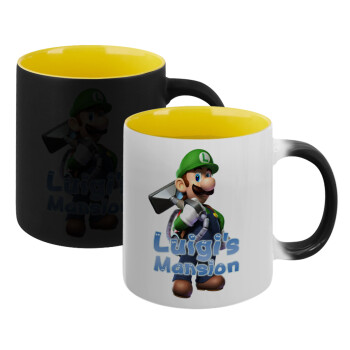 Luigi's Mansion, Κούπα Μαγική εσωτερικό κίτρινη, κεραμική 330ml που αλλάζει χρώμα με το ζεστό ρόφημα