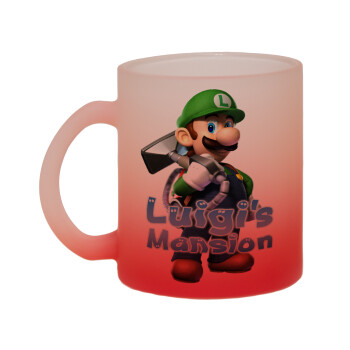 Luigi's Mansion, Κούπα γυάλινη δίχρωμη με βάση το κόκκινο ματ, 330ml