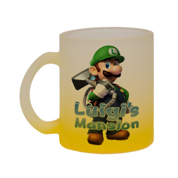 Luigi's Mansion, Κούπα γυάλινη δίχρωμη με βάση το κίτρινο ματ, 330ml