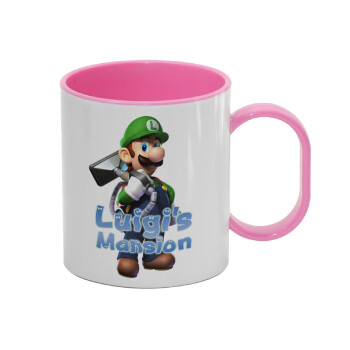 Luigi's Mansion, Κούπα (πλαστική) (BPA-FREE) Polymer Ροζ για παιδιά, 330ml