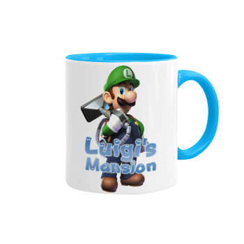 Luigi's Mansion, Κούπα χρωματιστή γαλάζια, κεραμική, 330ml