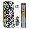 Easter candle, metallic white thermos bottle (500ml) & aromatic flat candle (30cm) (GRAY)