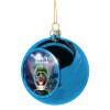 Blue Christmas tree ball ornament 8cm