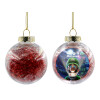 Transparent Christmas tree ball ornament with red filling 8cm