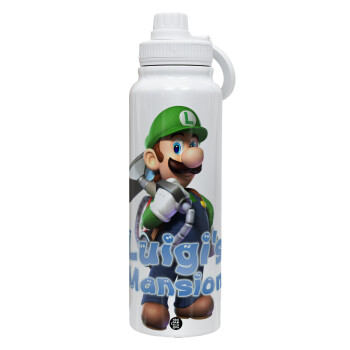 Luigi's Mansion, 1L Stainless Steel Thermal Bottle with Phone Holder & Double Wall Insulation