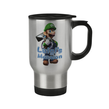 Luigi's Mansion, Stainless steel travel mug with lid, double wall 450ml