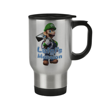 Luigi's Mansion, Κούπα ταξιδιού ανοξείδωτη με καπάκι, διπλού τοιχώματος (θερμό) 450ml