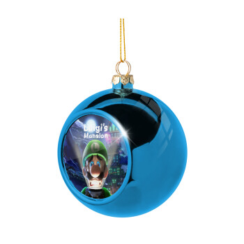 Luigi's Mansion, Blue Christmas tree ball ornament 8cm