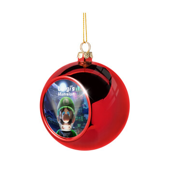 Luigi's Mansion, Χριστουγεννιάτικη μπάλα δένδρου Κόκκινη 8cm