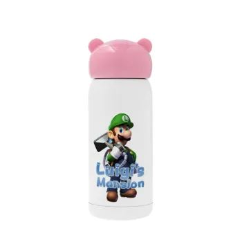 Luigi's Mansion, Ροζ ανοξείδωτο παγούρι θερμό (Stainless steel), 320ml