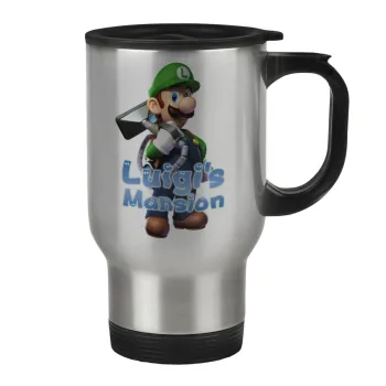 Luigi's Mansion, Stainless steel travel mug with lid, double wall 450ml