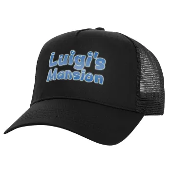 Luigi's Mansion, Καπέλο Ενηλίκων Structured Trucker, με Δίχτυ, Μαύρο (100% ΒΑΜΒΑΚΕΡΟ, ΕΝΗΛΙΚΩΝ, UNISEX, ONE SIZE)