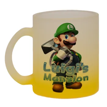 Luigi's Mansion, Κούπα γυάλινη δίχρωμη με βάση το κίτρινο ματ, 330ml