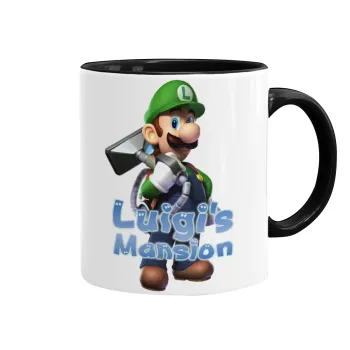 Luigi's Mansion, Κούπα χρωματιστή μαύρη, κεραμική, 330ml