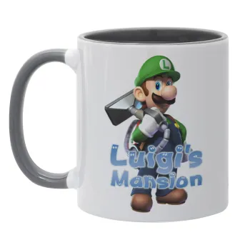 Luigi's Mansion, Κούπα χρωματιστή γκρι, κεραμική, 330ml