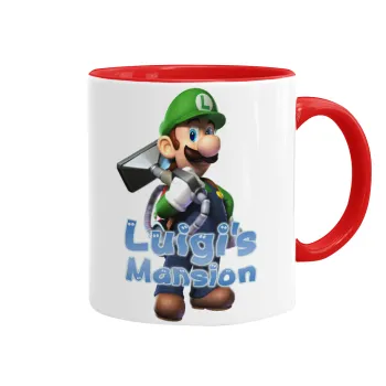 Luigi's Mansion, Κούπα χρωματιστή κόκκινη, κεραμική, 330ml