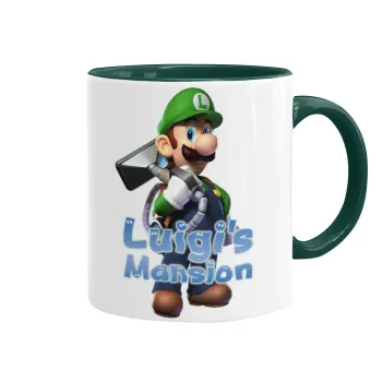 Luigi's Mansion, Κούπα χρωματιστή πράσινη, κεραμική, 330ml