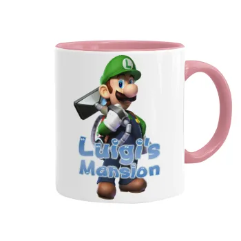 Luigi's Mansion, Κούπα χρωματιστή ροζ, κεραμική, 330ml