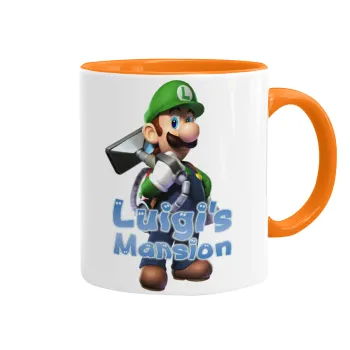 Luigi's Mansion, Κούπα χρωματιστή πορτοκαλί, κεραμική, 330ml