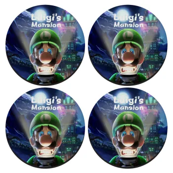 Luigi's Mansion, ΣΕΤ 4 Σουβέρ ξύλινα στρογγυλά (9cm)