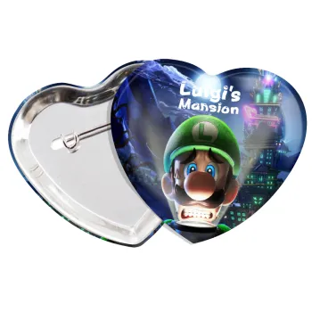 Luigi's Mansion, Κονκάρδα παραμάνα καρδιά (57x52mm)