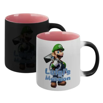 Luigi's Mansion, Κούπα Μαγική εσωτερικό ΡΟΖ, κεραμική 330ml που αλλάζει χρώμα με το ζεστό ρόφημα