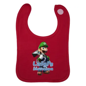 Luigi's Mansion, Σαλιάρα με Σκρατς Κόκκινη 100% Organic Cotton (0-18 months)