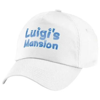Luigi's Mansion, Πεντάφυλλο καπέλο Λευκό, 100% Βαμβακερό (Twill), με ρύθμιση, unisex