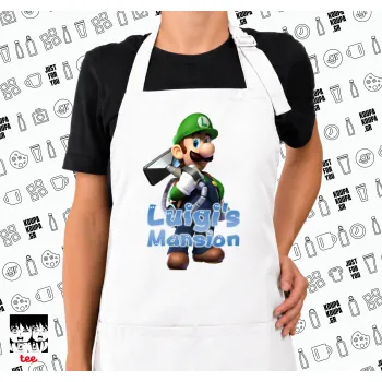 Luigi's Mansion, Ποδιά μακριά Σεφ ολόσωμη με τσέπες white (ΕΝΗΛΙΚΩΝ)